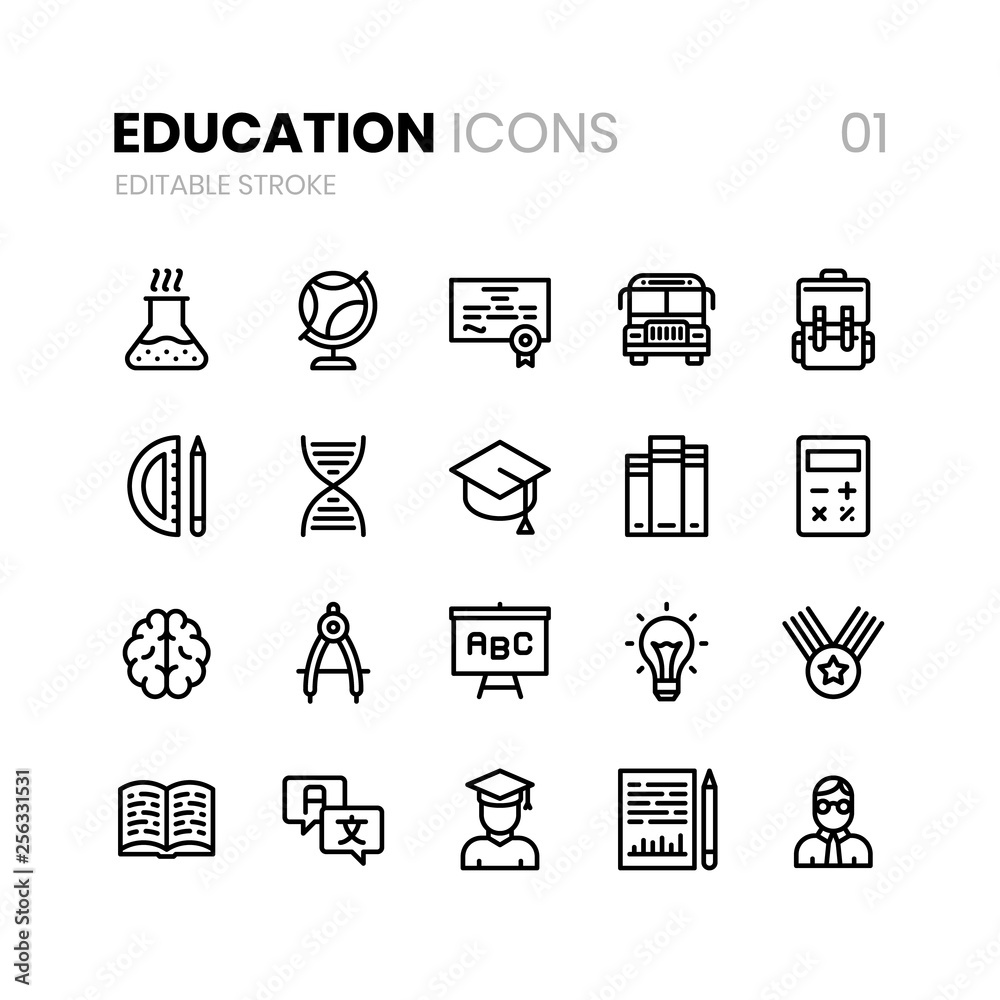 Education Line Icons 01 Education Line Icons 01