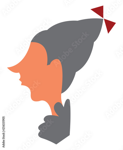 Portrait of lady with winter cap vector or color illustration photo