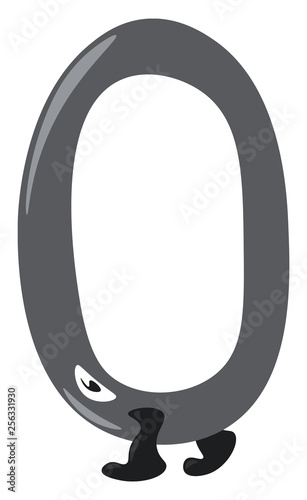 Zero figurine with legs and eye vector or color illustration