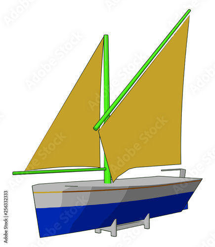 The sailboat toy vector or color illustration