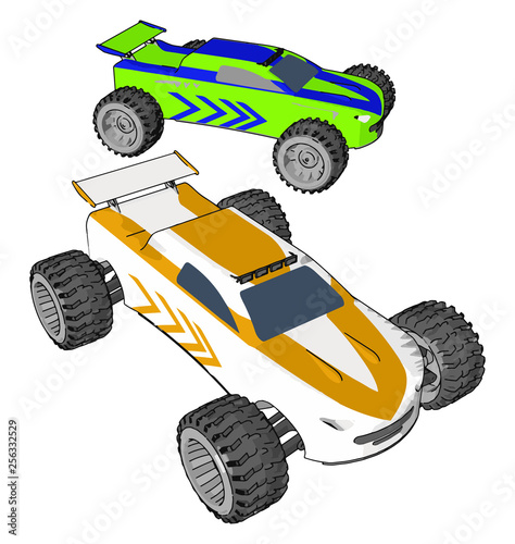 Replica of original car vector or color illustration