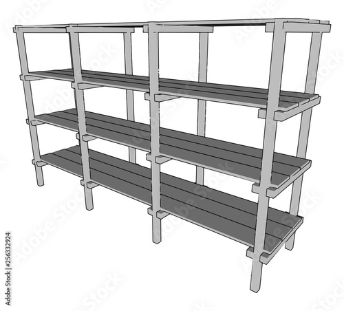 A storage rack object vector or color illustration