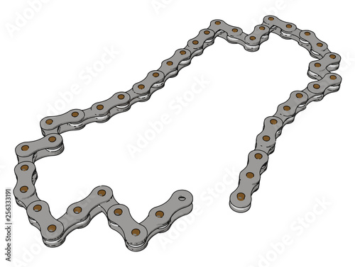 A motorcycle chain vector or color illustration