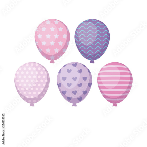 set of balloons helium isolated icon