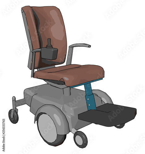 A Motorized wheelchair machine vector or color illustration