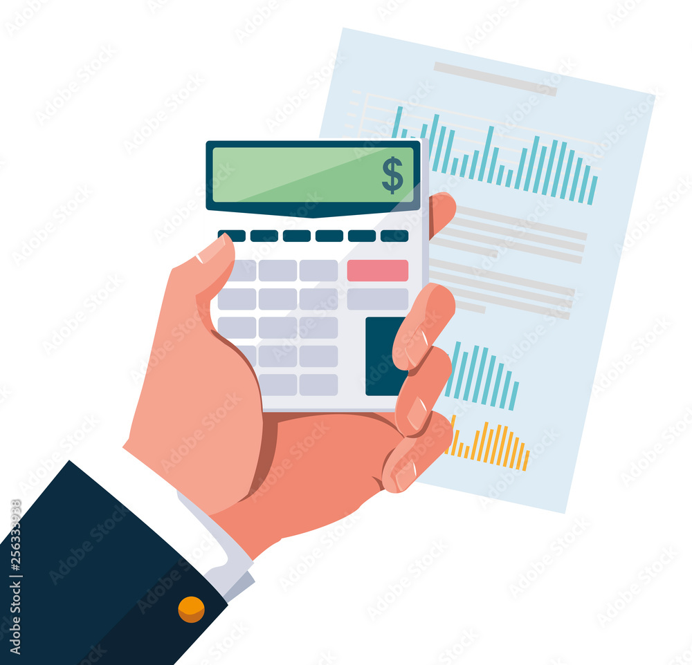 hand with calculator math hand with calculator math