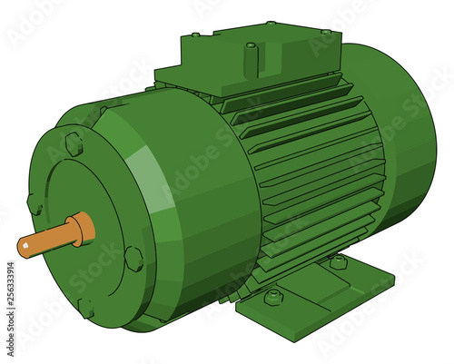 Electric motor Machine vector or color illustration