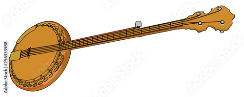 A hollow body instrument Tanpura vector or color illustration