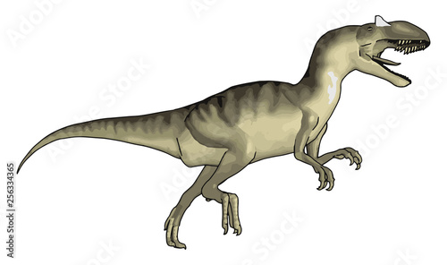 Carnivorous creature with sharp teeth vector or color illustration