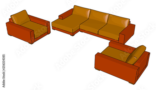 A piece of furniture for sitting with comfort vector or color illustration