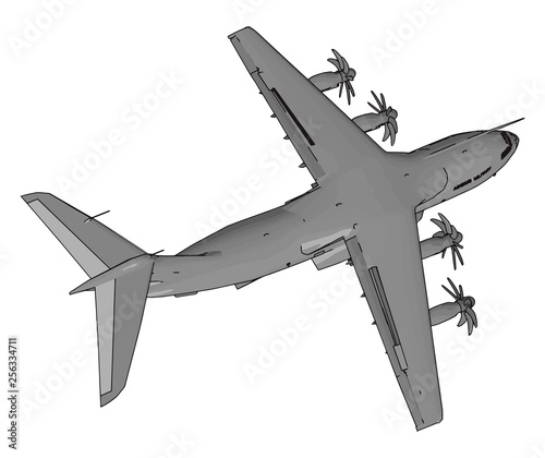 Powered aircraft its working vector or color illustration