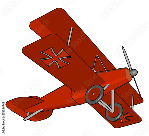 Biplane style vintage airplane retro plane vector or color illustration