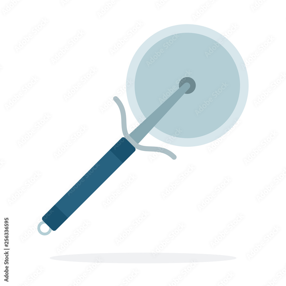 Pizza knife vector flat material design isolated object on white background. Pizza knife vector flat material design isolated object on white background.