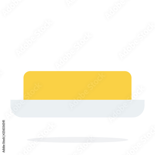 Butter in a butter dish vector flat material design isolated object on white background.