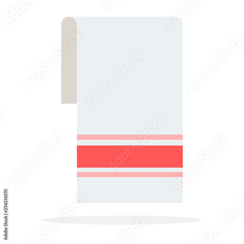 Hand and body towel vector flat material design isolated object on white background.