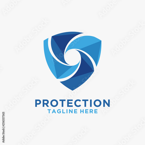 Abstract shield logo design