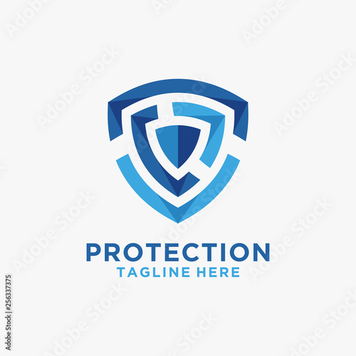 Abstract shield logo design
