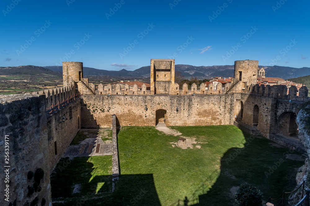 Frias medieval village with a fortified bridge and castle near Burgos in Castile and Leon Spain