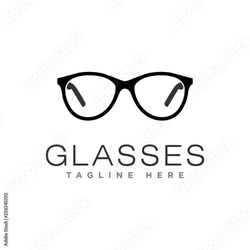 glasses logo design vector