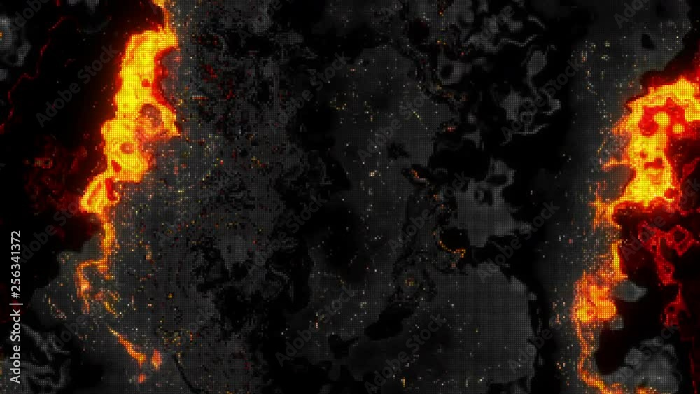 Unique Design Abstract Digital Fire Pixel Animation