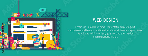 Website construction - Vector design of website building process. website under construction.