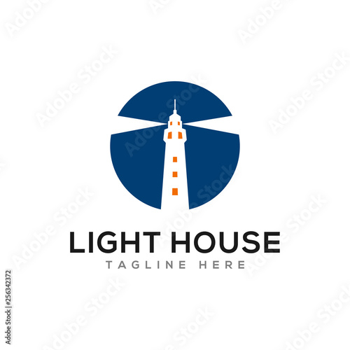 lighthouse logo design vector