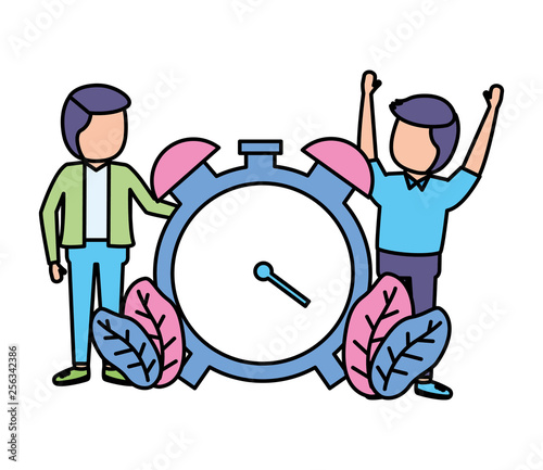 businessmen time clock