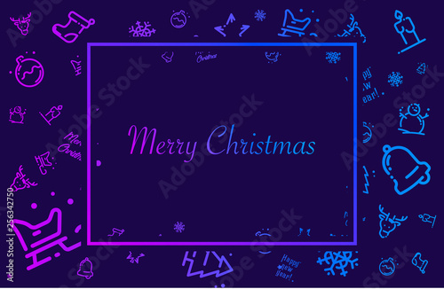 Illustration and icons for the celebration of Christmas and New Year