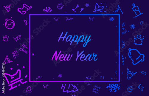 Illustration and icons for the celebration of Christmas and New Year