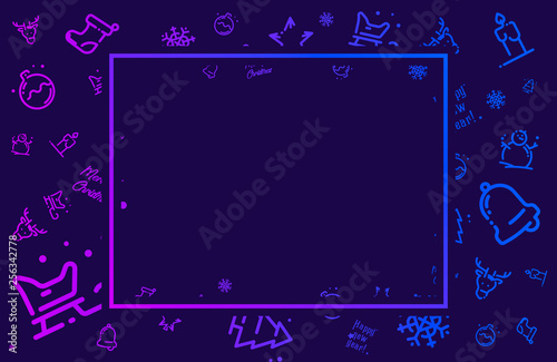 Illustration and icons for the celebration of Christmas and New Year