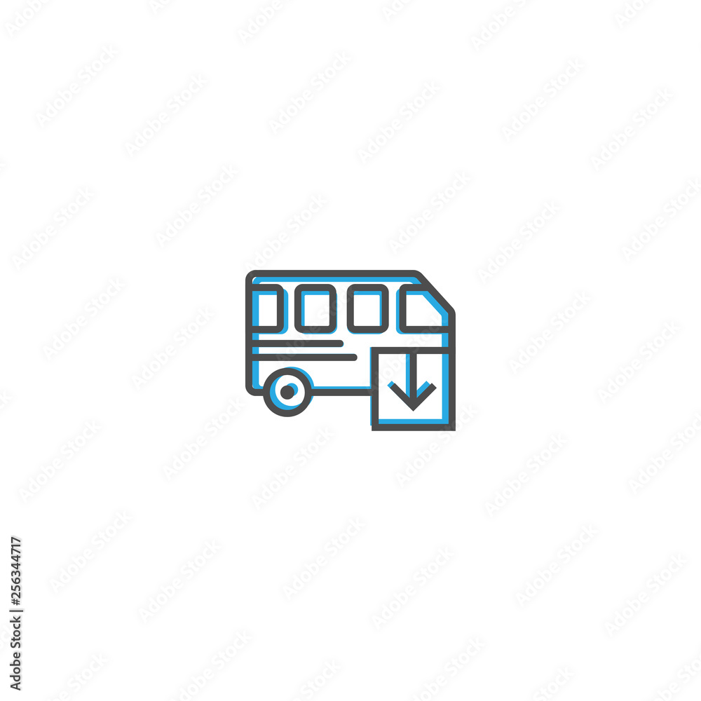 Obraz premium Bus icon design. Transportation icon vector design
