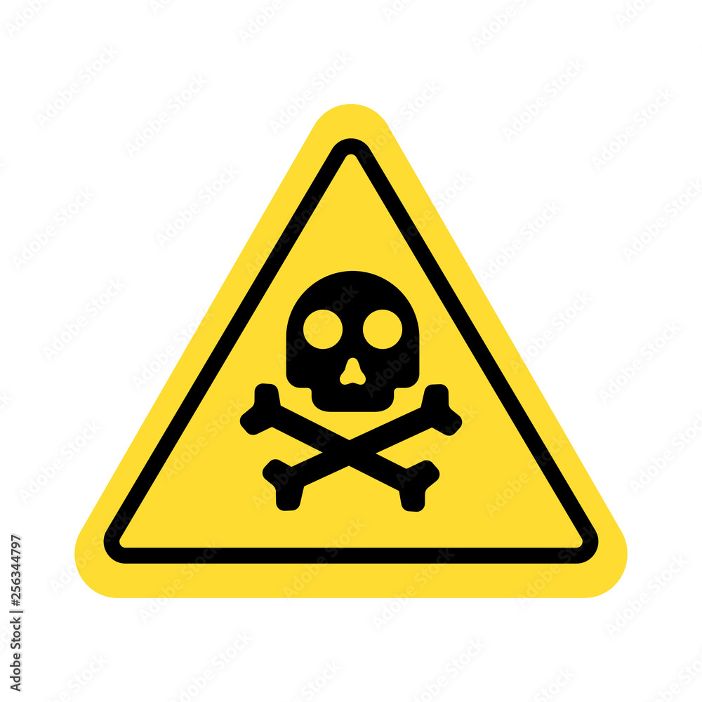 warning vector sign with skull symbol warning vector sign with skull symbol