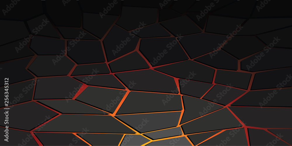 Abstract vector background with cracked ground and lava. Eps 10