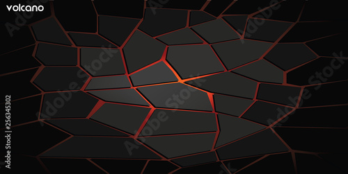 Abstract vector background with cracked ground and lava. Eps 10
