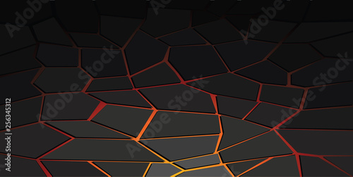 Abstract vector background with cracked ground and lava. Eps 10