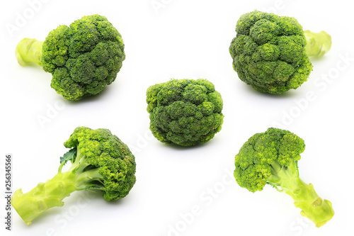fresh green broccoli isolated on white background