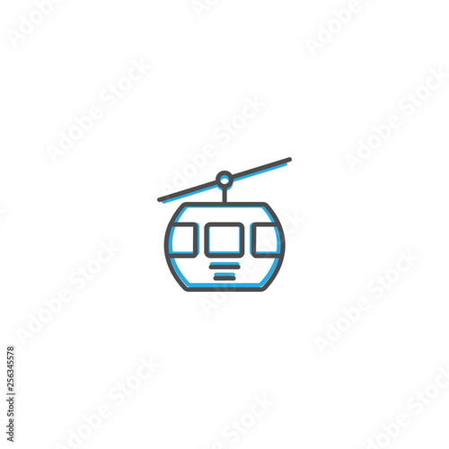 Cable car cabin icon design. Transportation icon vector design