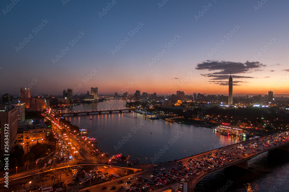 Cairo on the Nile at Dusk