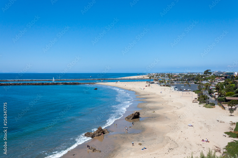 Corona Del Mar beach in Newport Beach California on a sunny summer day