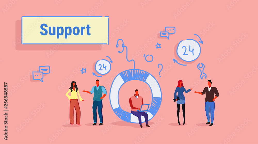 business people group technical team support center concept online customer service working process male female cartoon character full length sketch flow style horizontal business people group technical team support center concept online customer service working process male female cartoon character full length sketch flow style horizontal