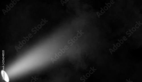 Mistery projector . Spotlight with smoke fog effect. Isolated on background