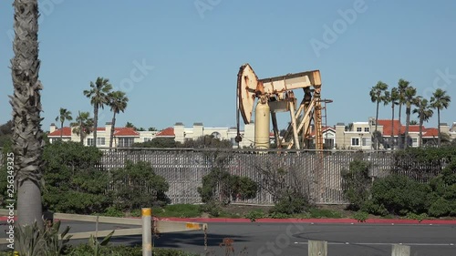 Oil pump jacks along the Pacific Coast Highway in Southern California
