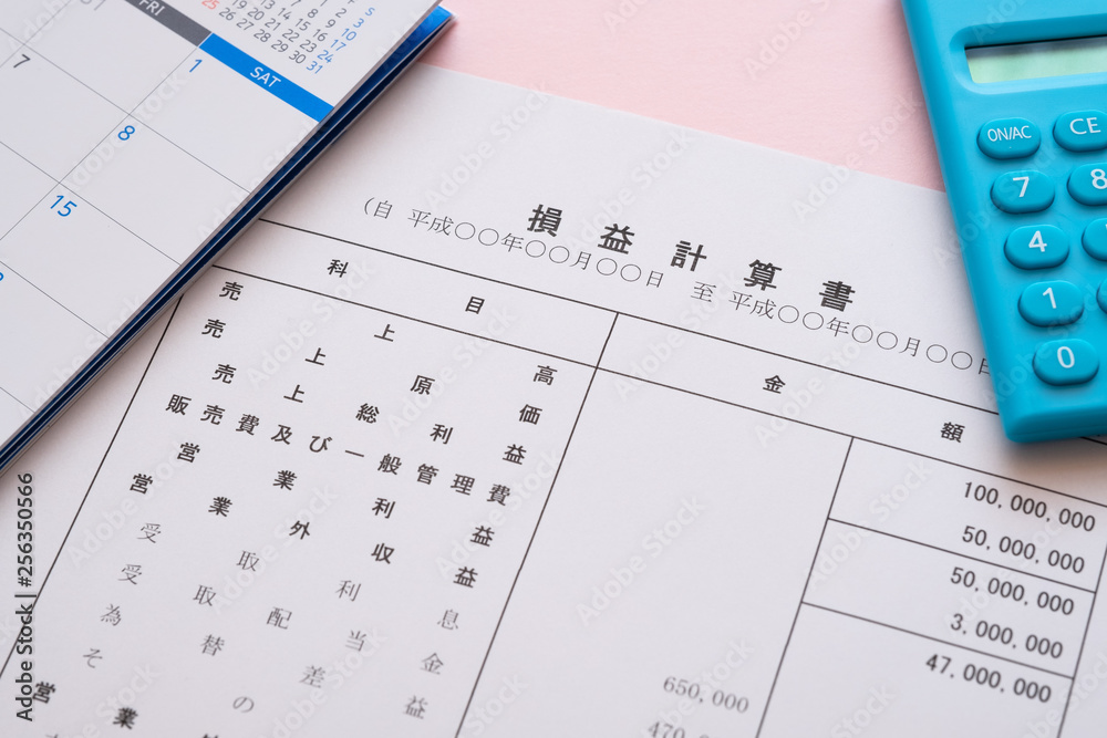 損益計算書 決算書類 ビジネスシーン PL 損益計算書 決算書類 ビジネスシーン PL