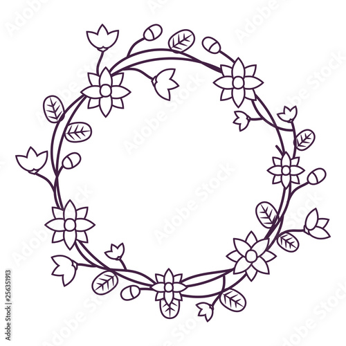 wreath with flowers and leaves