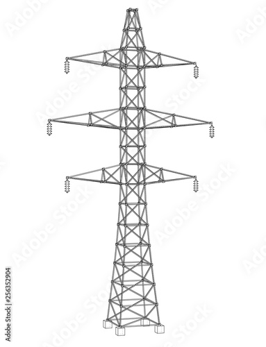 Electric pylon or electric tower concept. Vector