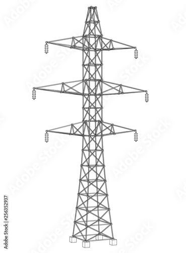 Electric pylon or electric tower concept. Vector