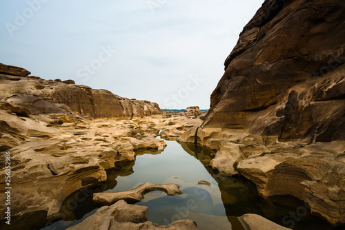 Natural of Rock Canyon in Mekhong River in Ubon Ratchathani  Thailand