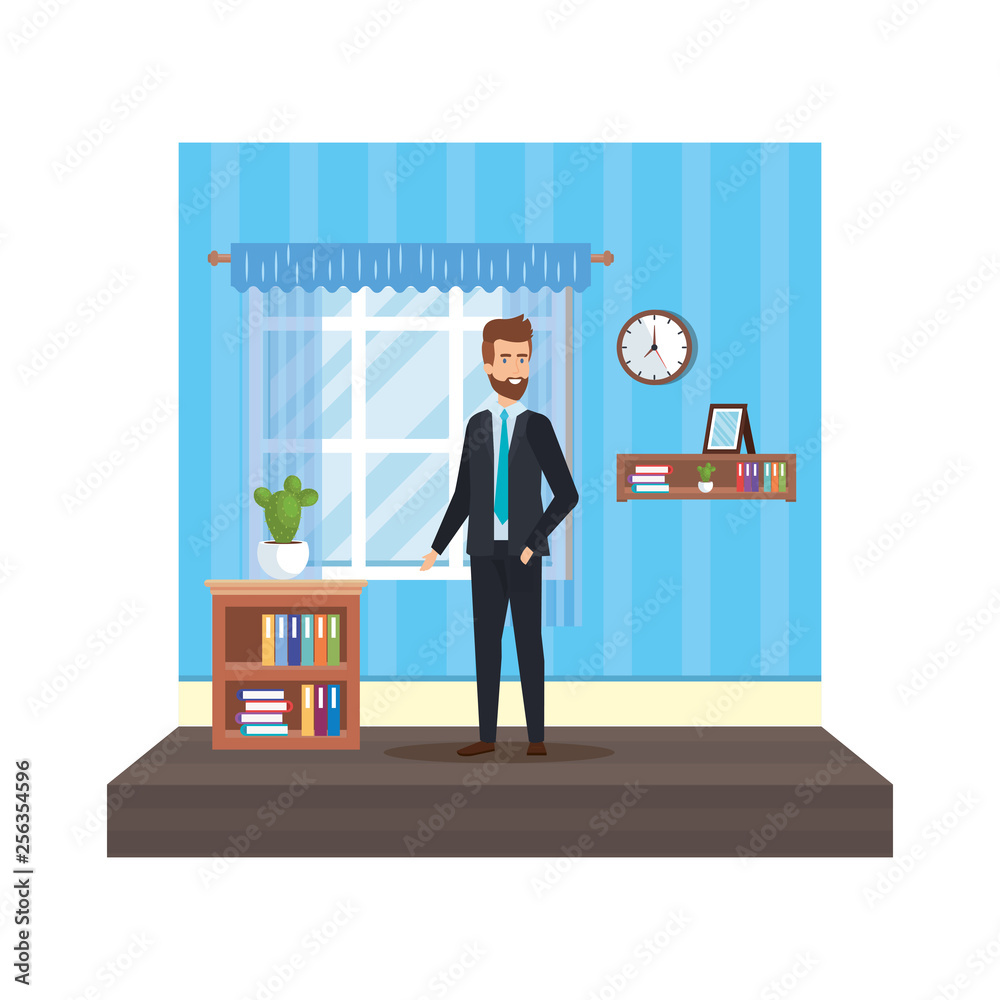 young businessman in home place young businessman in home place