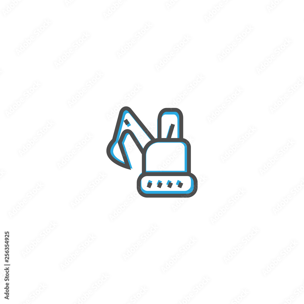Excavator icon design. Transportation icon vector design Excavator icon design. Transportation icon vector design