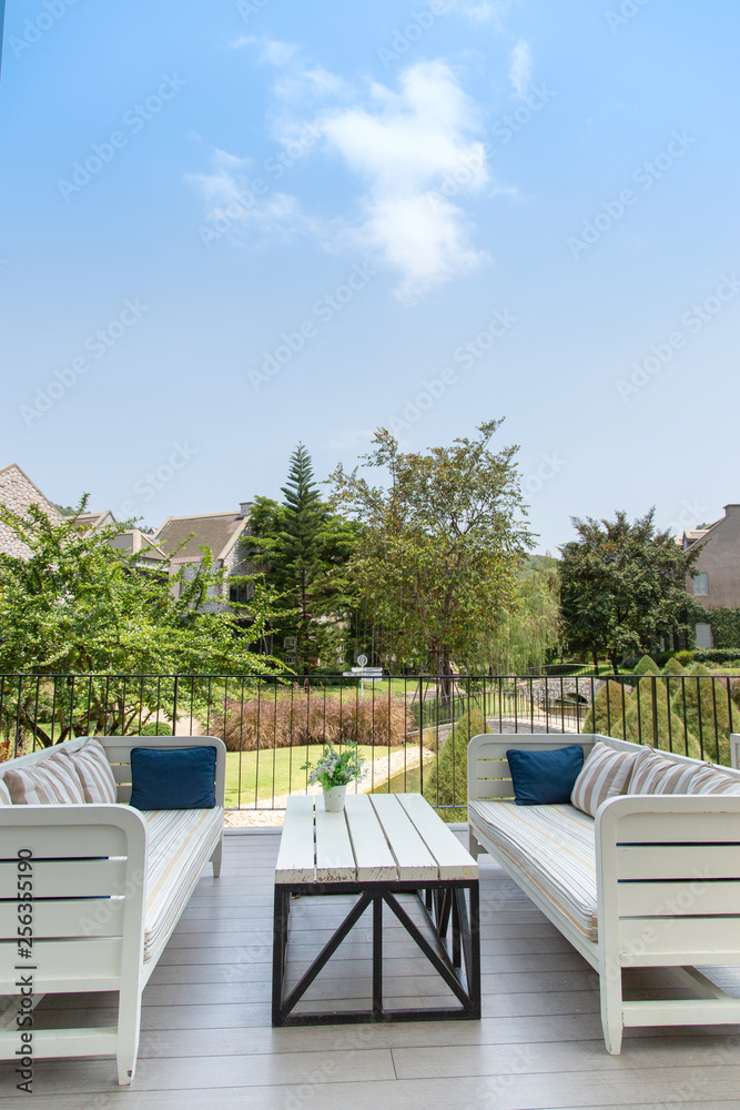 Fototapeta premium Balcony with living sofa